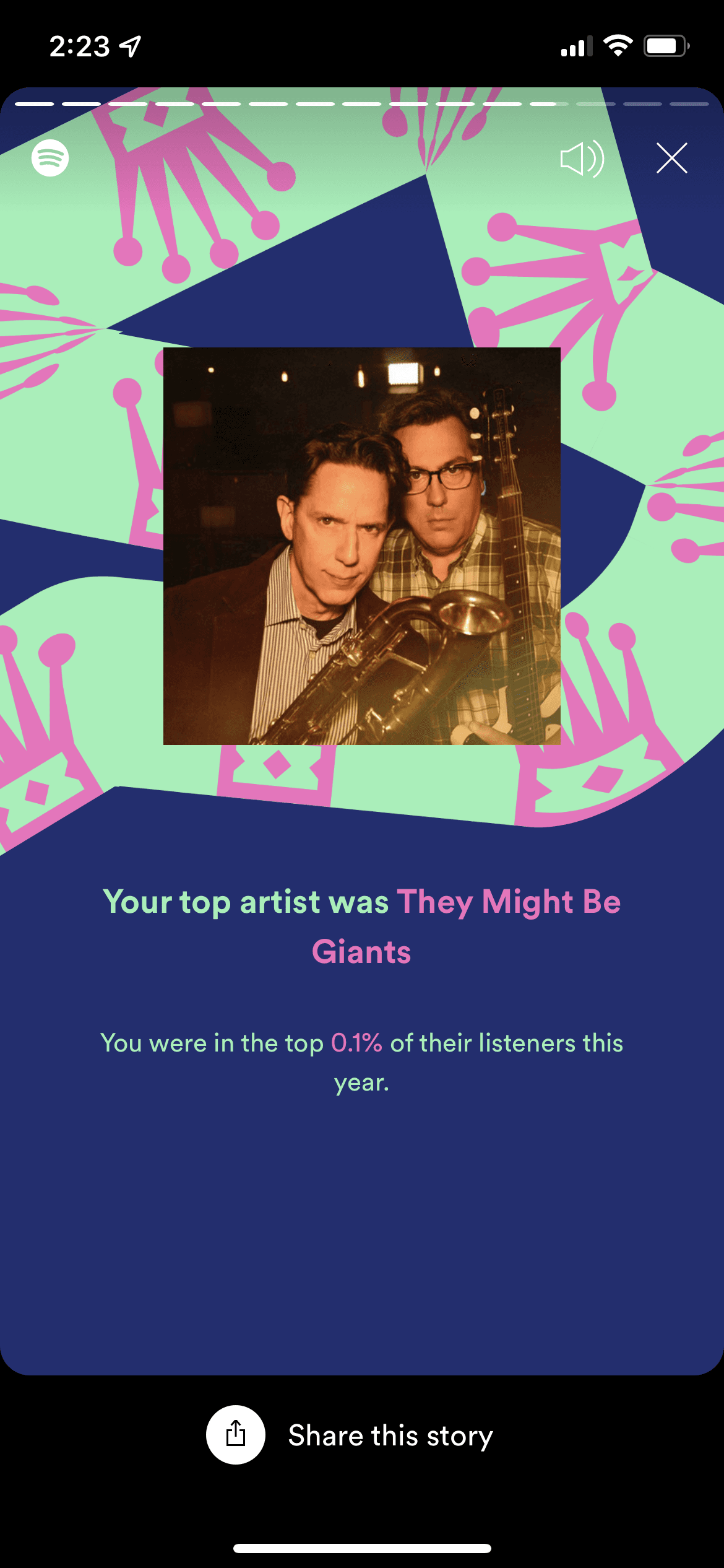 Spotify unwrapped stats page