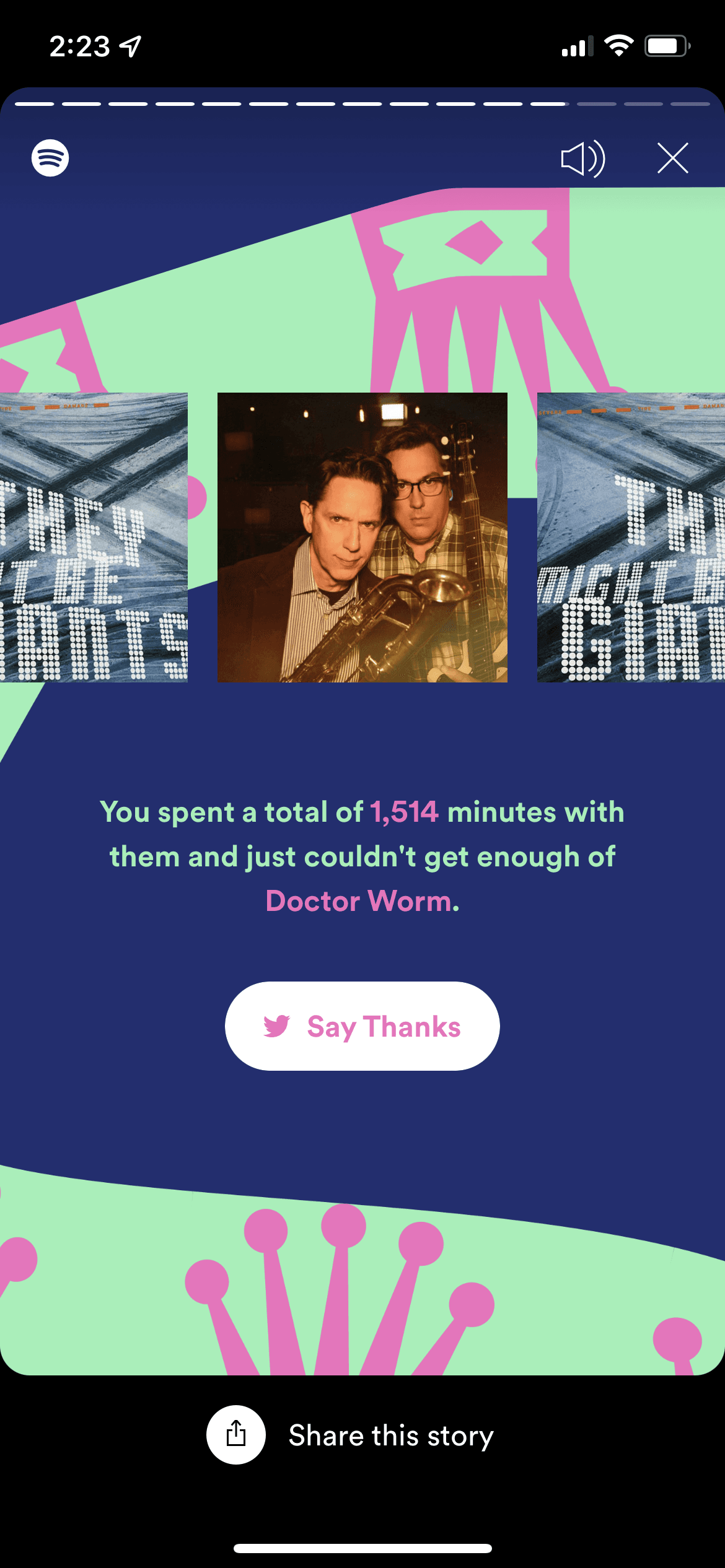 Spotify unwrapped stats page